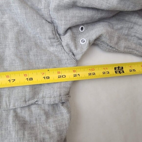 Thread & Supply Gray Long-Sleeve Hooded Pullover Jacket L Drawstring Hem Pockets - Picture 9 of 10